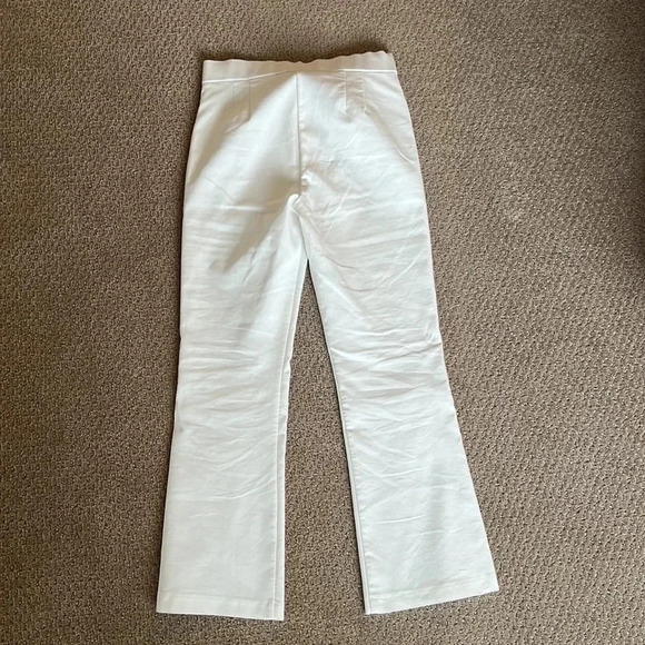 Zara Fitted Ankle Length Mini Flare Trouser | Size S White - Picture 4 of 6
